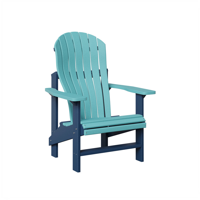 Berlin Gardens Contour Upright Adirondack Chair, Aruba Blue with Navy Blue