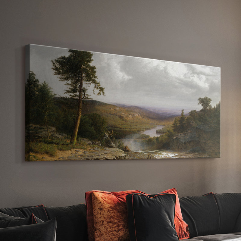 Série paysage - MCLXV III - Toile tendue avec châssis - Prêt à être accroché, H 16 po x l 32 po