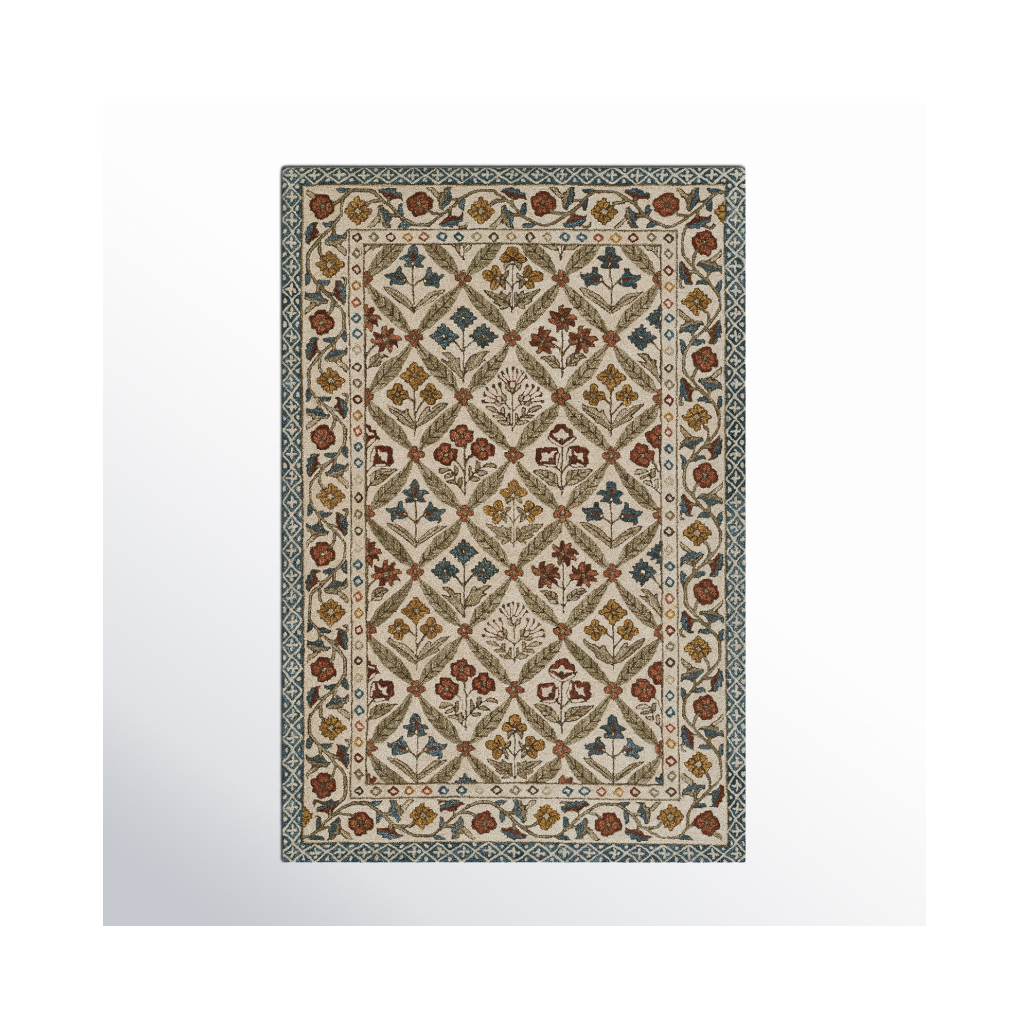 Alice Handmade Wool Rug, Rectangle 5' x 7'6"