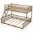 Space-Saving Twin XL over Queen Bunk Bed with Ladder & Guardrails, Detachable Design, Sturdy Pine Wood Frame-391565727
