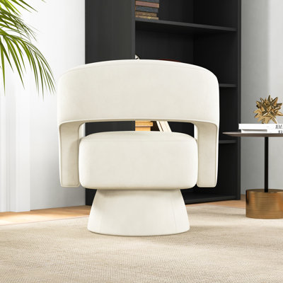 Jarissa 27.8'' Wide Modern Soft Wide Upholstered Swivel Barrel Chair
