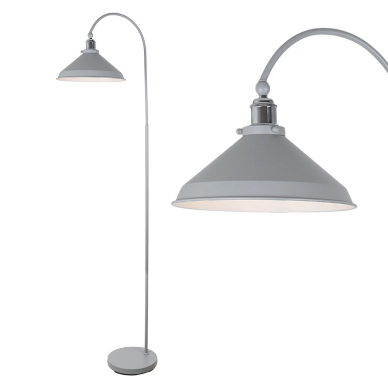 Grabowski 166cm LED Arched Floor Lamp, Grey, Grey