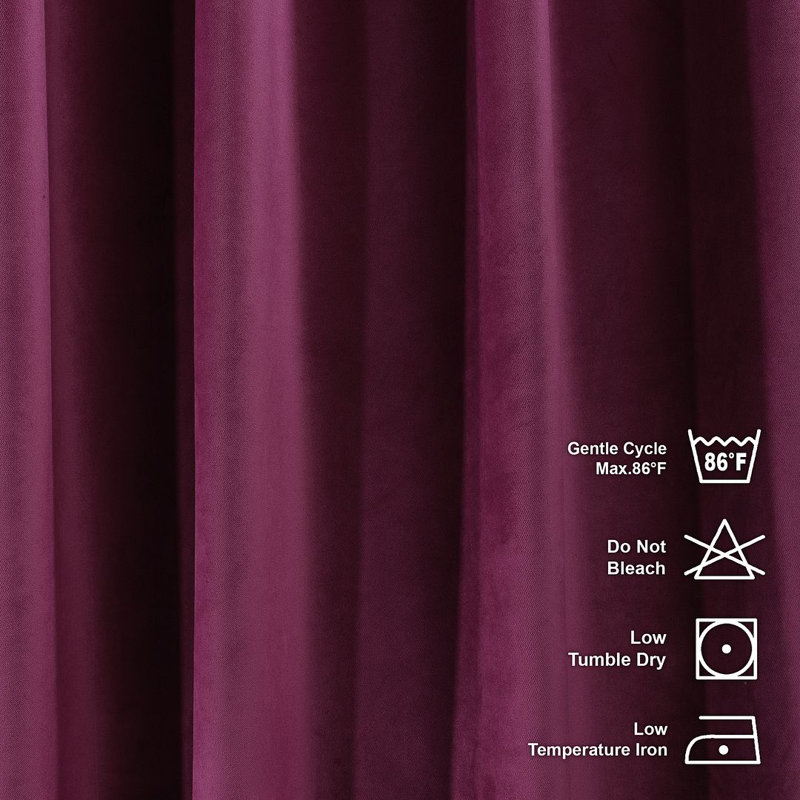 Room Darkening Single Curtain Panel, Tyrian Purple, 190cm Width x 375cm Drop