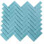 11"X 12.6" Herringbone Polished Glass Mosaic Tile-61266920