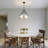 4 - Light Chandeliers 22.05'' Dimmable Modern Drum Chandelier With Glass Shade Dining Room Chandelier