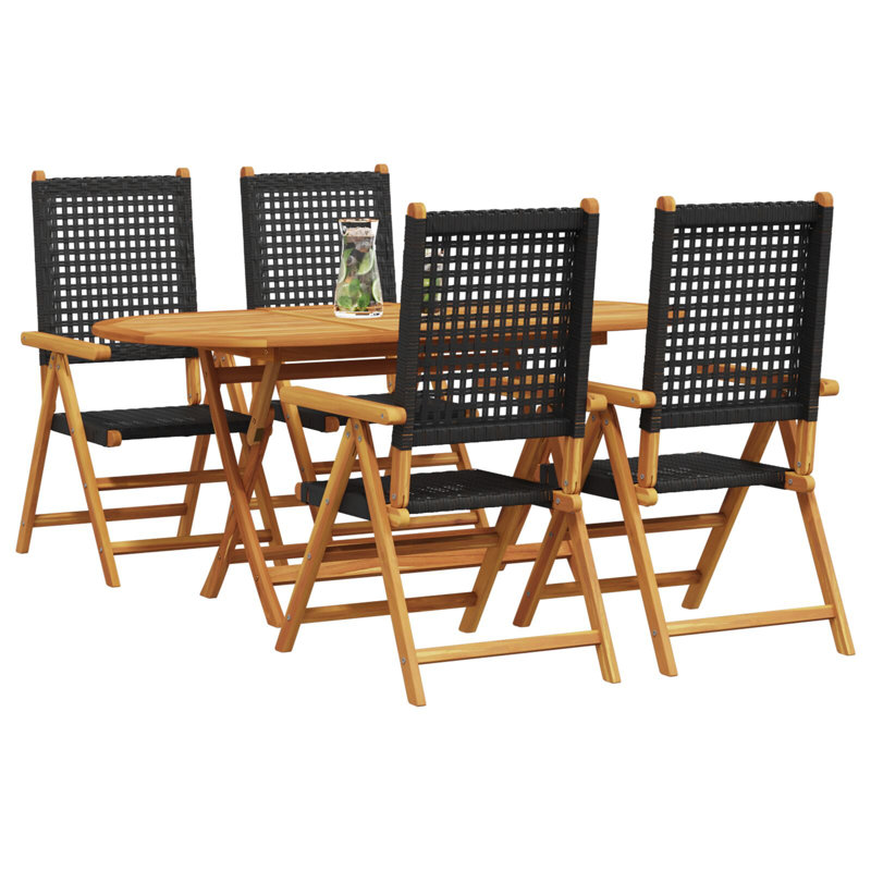 Ensemble repas 5 pièces vidaXL, Beige/brun, 4