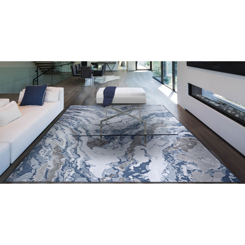 Tapis gris performance Williston Forge Driggers, Rectangle 6 pi 6 po x 9 pi 6 po