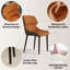 Ensemble de 2 chaises à oreilles rembourrées modernes en similicuir avec pieds en métal-965758040-968289530