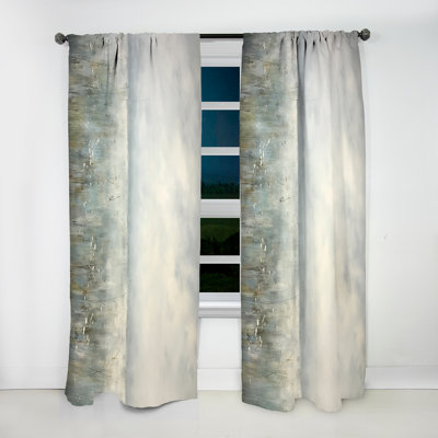 Dasilva Meadow Minimalism Horizon I - Traditional Curtain - Velvet Room Darkening - 1 Panel