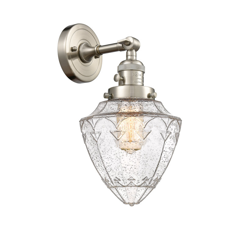 Asela Steel Armed Sconce, Brushed Satin Nickel