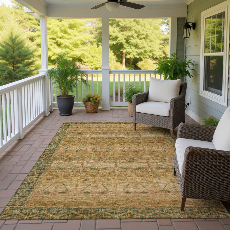 Machine Washable Indoor/Outdoor Chantille ACN2724 Global Rug, 9' x 12', Copper