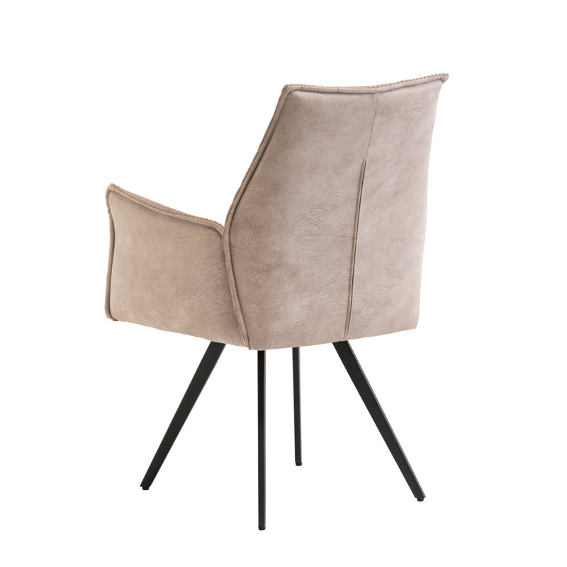 Goleta 48cm H Polyester Blend Upholstered Metal Armchair in Cream