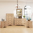 Ensemble de chambre à coucher 4 pièces - commode 7 tiroirs, commode haute 6 tiroirs et 2 tables de chevet