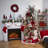 Set of 2 Red and Gold Metal Snowflake Candle Lanterns Christmas Decoration