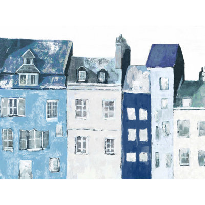Bleu marine blanc - impression sur toile tendue