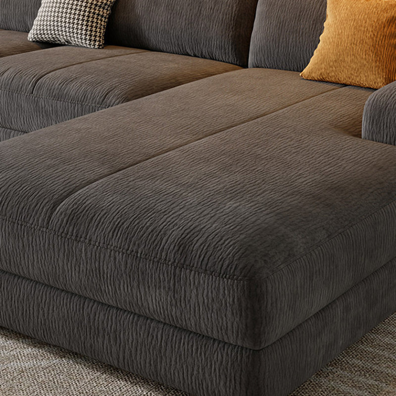 Canapé modulaire 3 pièces rembourré, Foncé / gris, H 35,43 po x l 118,11 po x P 68,9 po, Face à la droite