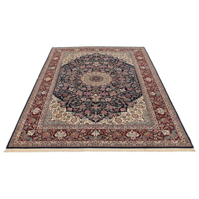 6x9 Navy and Red Turkish Oushak Rug