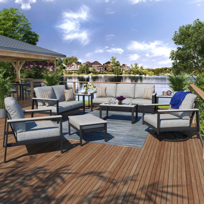 Townsend 6 Person Sofa Seating Group with Sunbrella Cushions by Birch Lane