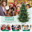7 Ft Artificial Xmas Tree With 1090 Pvc Pe Branch Tips 340 Warm White Led Lights