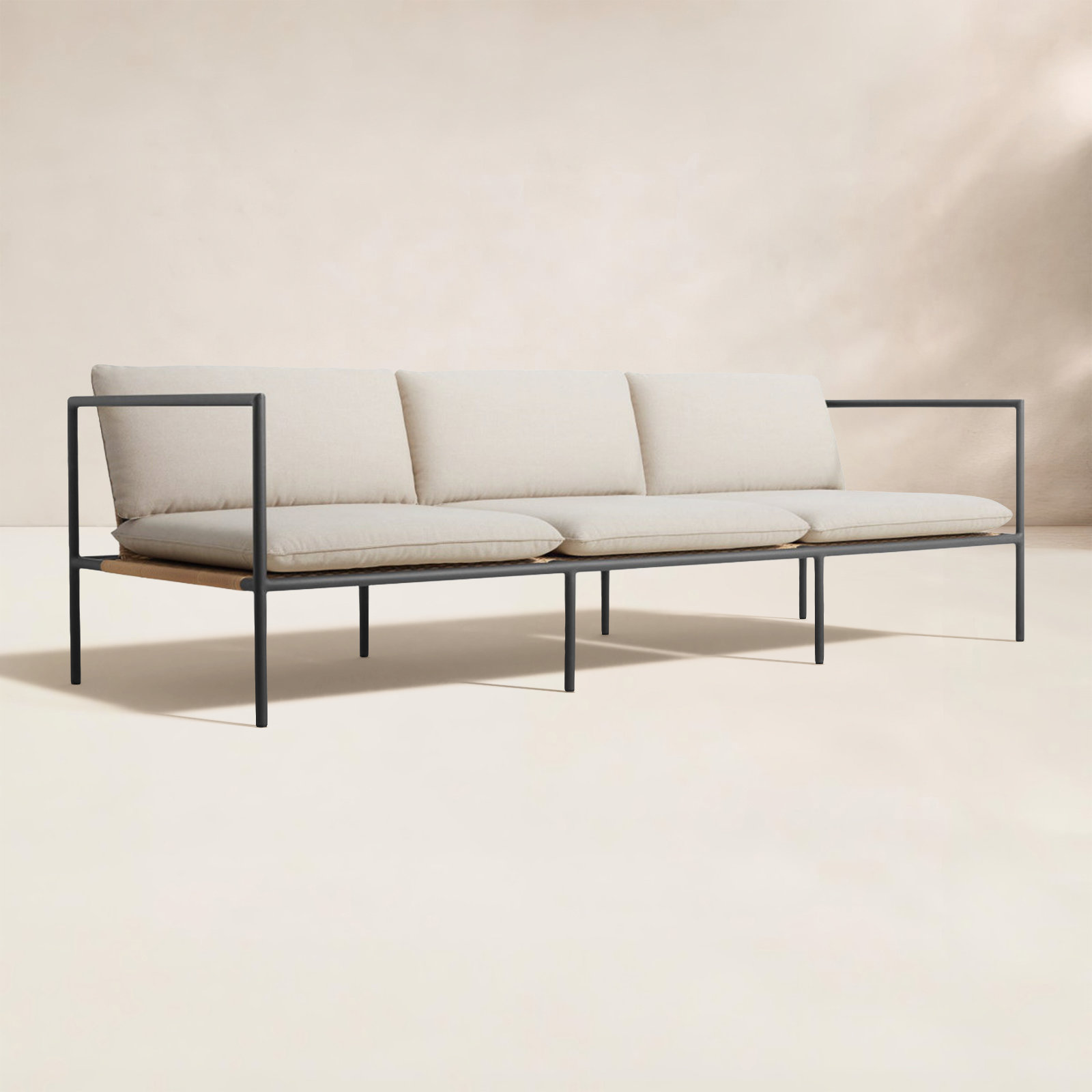 Dog Days 93" Sunbrella® Patio Sofa, Sunbrella Linen, Charcoal