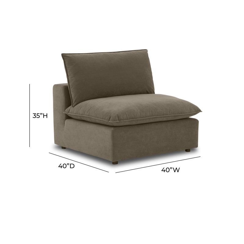 Hadleigh Chocolate Brown Velvet Armless Chair