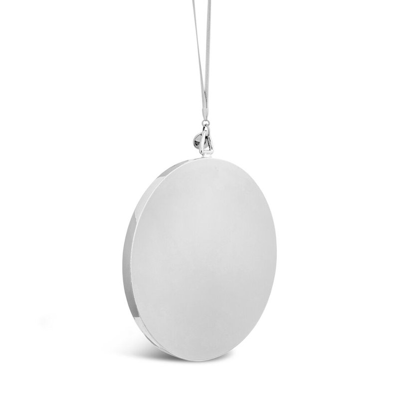 Disci 4.5'' Handmade Geometric Metal Holiday Shaped Ornament, Platinum