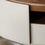 Table basse ronde en noyer clair de luxe-108962644