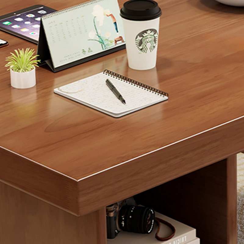 Bureaux rectangulaires en bois massif noyer, H 29,53 po x l 62,99 po x P 31,5 po, Retour à gauche