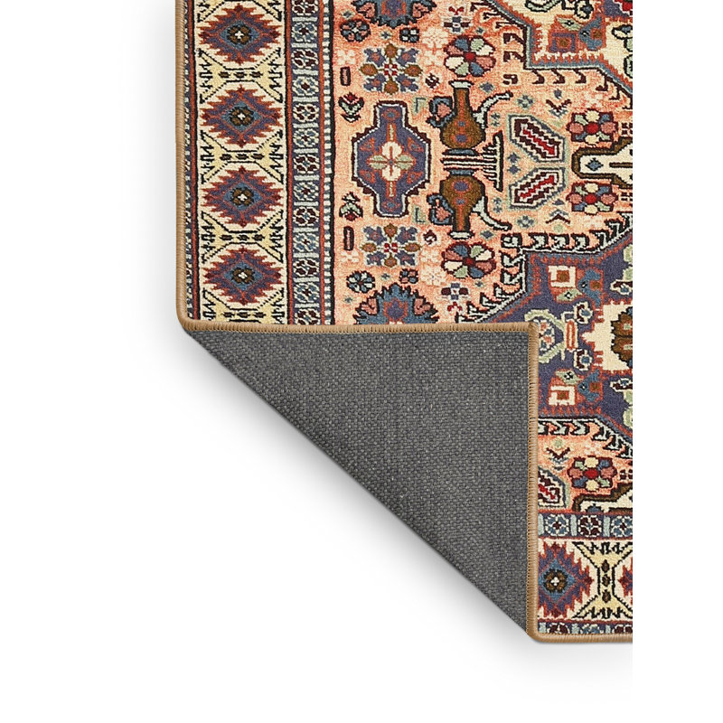 Tapis traditionnel mehroon/noir/crème Denese, Rectangle 2 pi x 4 pi