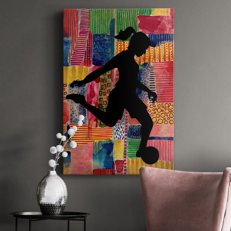 Patchwork Athlete II - Wrapped Canvas Painting, 48" H x 32" W x 1.5" D