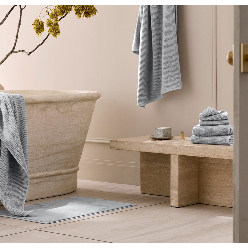 Turkish Ribbed Bath Mat, Shore