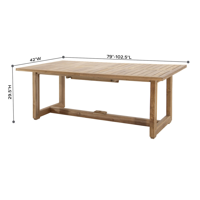 Chatsworth Extendable Rectangular Teak Outdoor Dining Table