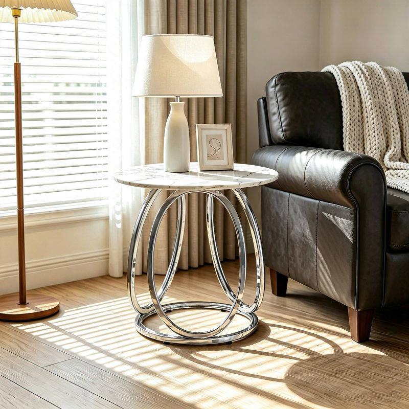 End Table, Silver, Calacatta Gold