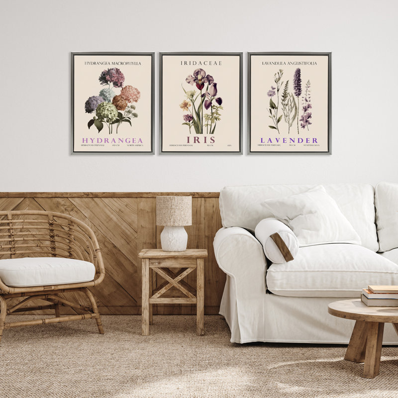 Ensemble de cadres flottants 3 pièces Botanical Bundles & Sprigs, design par Christopher Giampietro, H 21 po x l 17 po