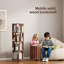 Bibliothèque rotative 100% bois massif sur roulettes-48945322
