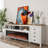 68 Inch Fireplace Tv Stand For Tvs Up To 75 Inch,farmhouse Entertainment Center With 50" Electric Fireplace,white Tv Console With Storage Cabinets For Living Room