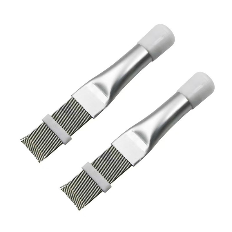 2 pièces peigne à ailettes AC, outil de nettoyage de lisseur en acier inoxydable pour climatiseur, réfrigérateur, radiateur, condensateur, évaporateur