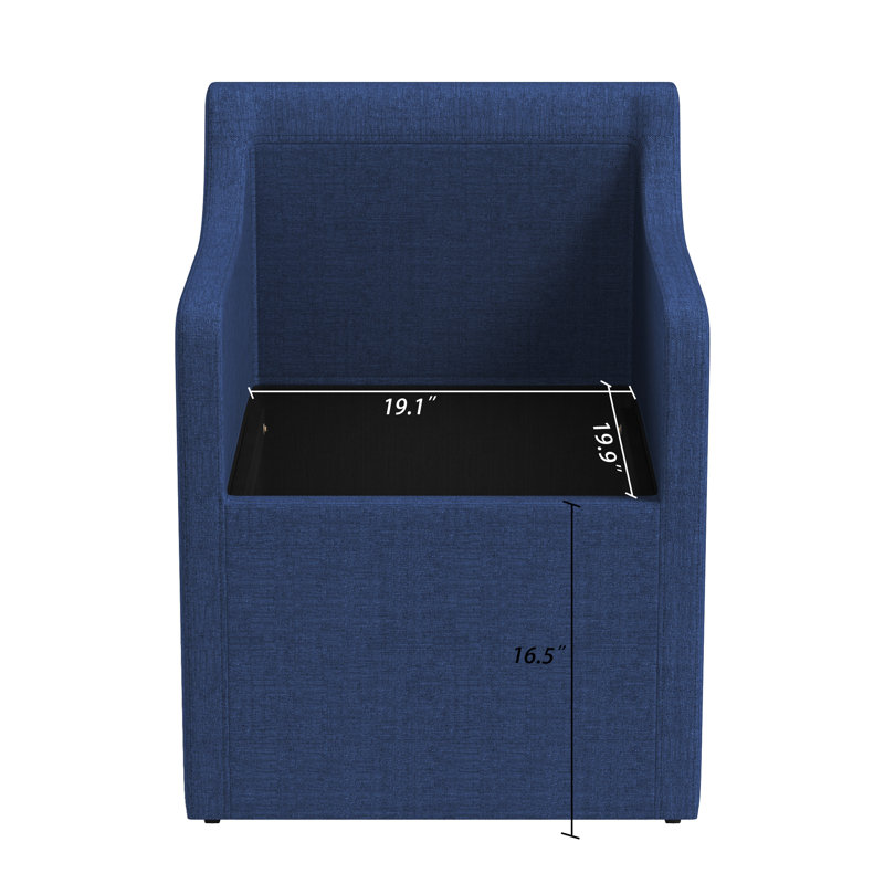 Chenille Upholstered  Down Blend Fill Armchair With Casters