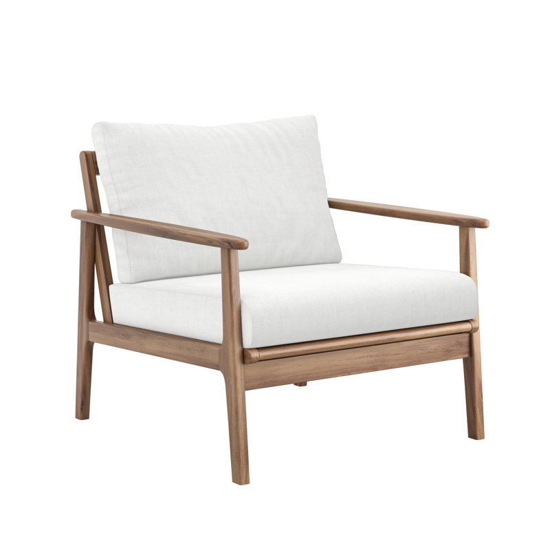Lyon 5-Piece Solid Acacia Wood Outdoor Set With Sofa, 2 Chairs, Coffee & End Table, Natural