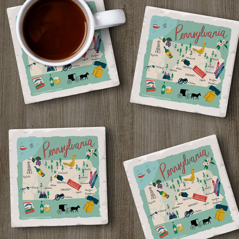 Ensemble de sous-verres 4 pièces Pennsylvania Home