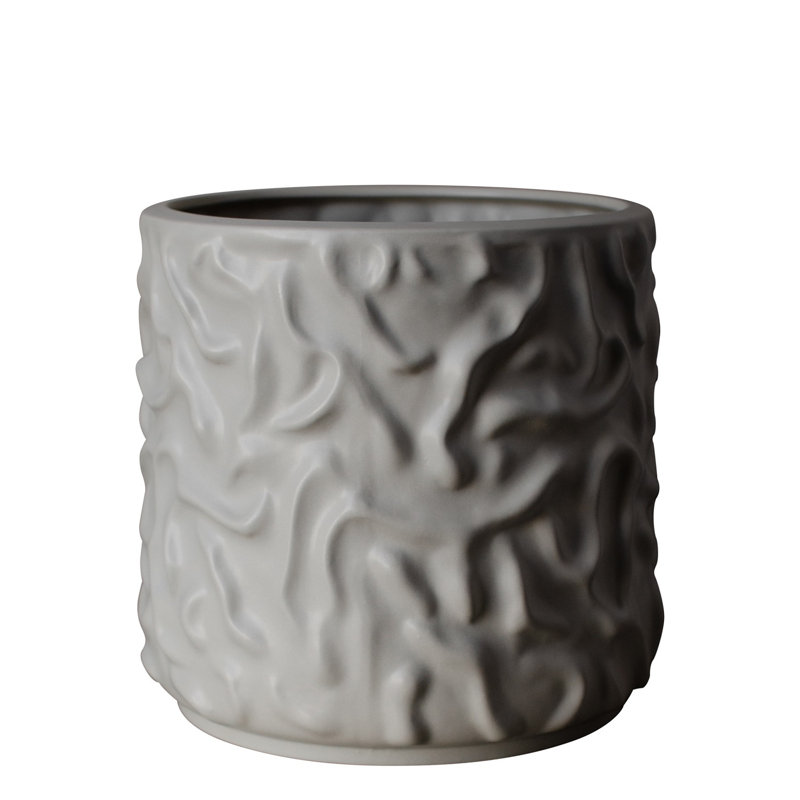 Vase de table en céramique Josephine, Blanc, H 9,45 po x l 4,75 po x P 4,75 po