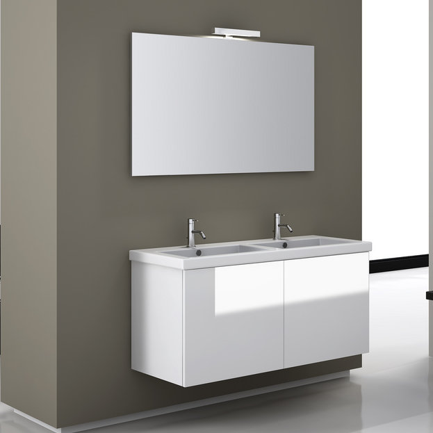 Ensemble de meuble-lavabo de salle de bain double à fixation murale 47" Jaylin