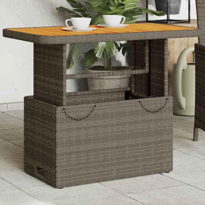 Randi Rectangular Metal Outdoor Coffee Table , 90cm W 55cm D, Grey