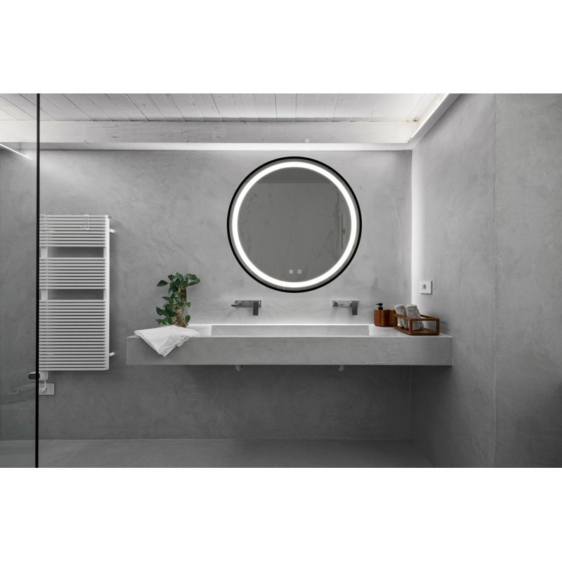 Miroir de salle de bain à DEL, cadre en alliage d'aluminium