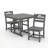 HDPE Outdoor Patio Dining Set, 37.8 In. Square Table With 2 Chairs, All-Weather 3-Piece Bistro Set-1661590821