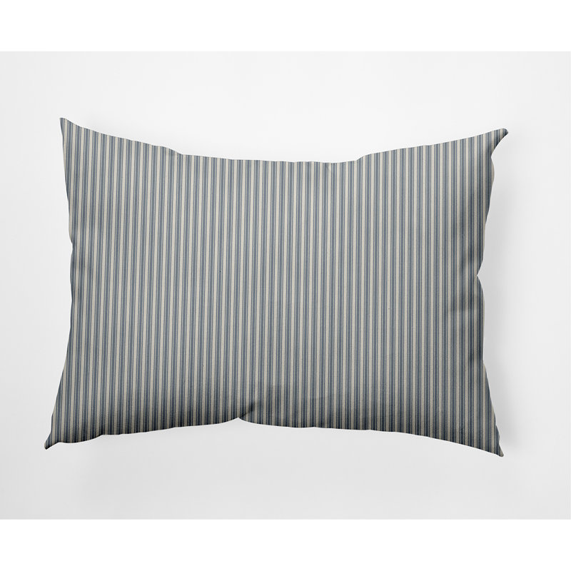  Housse et insert de coussin rectangulaire extérieur Ticking Stripe, Bleu; gris