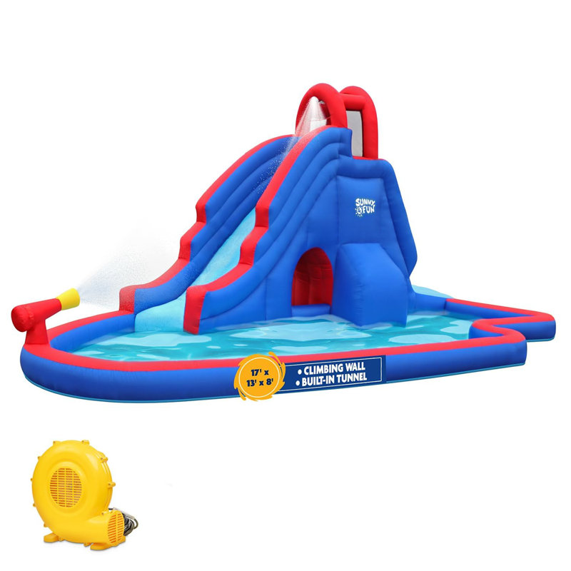 Deluxe 12.46' x 17.05' Inflatable Water Slide with Air Blower