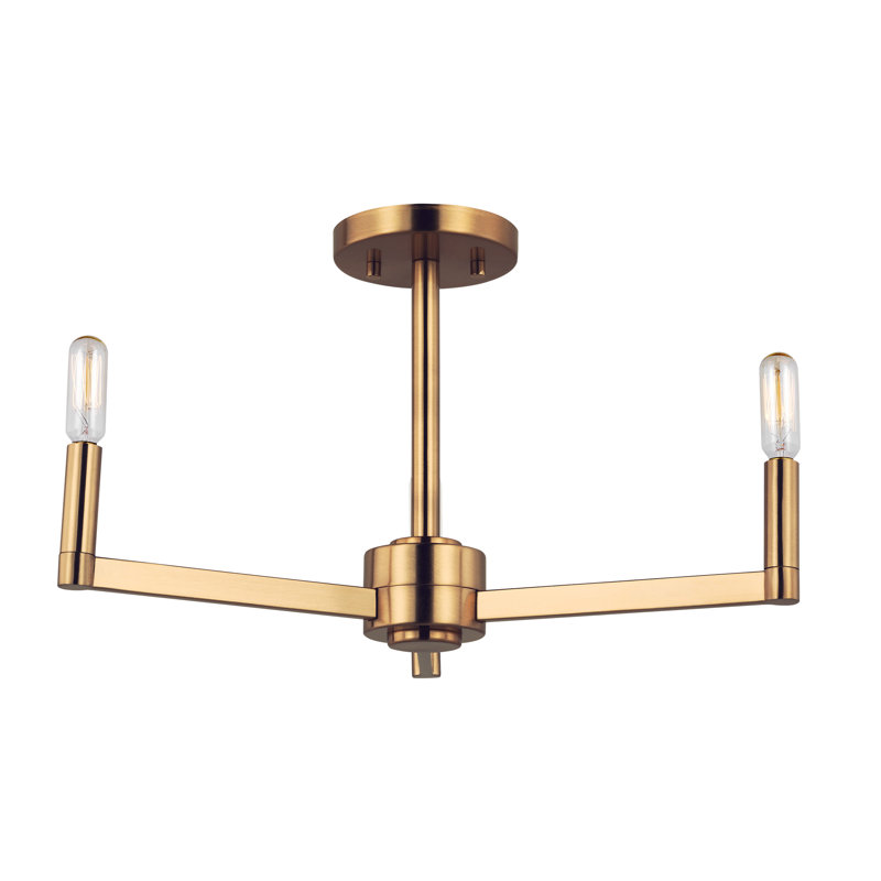 Fullton 3 - Light Semi Flush Mount, Satin Brass