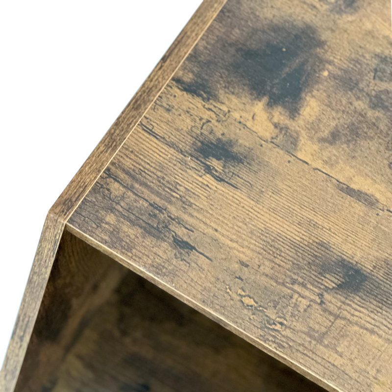 Table de chevet 23,62 po Hexagonal, Brun antique