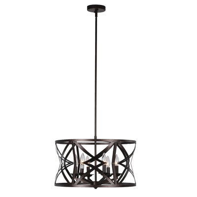 Geraldo 5 - Light Dimmable Drum Chandelier
